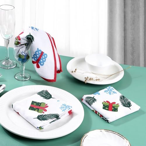 FINGERCRAFT Cloth Napkins Set of 12 Cotton Linen, 20x20 Inch, Wonderland - Image 3