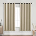 KOUFALL Biscotti Beige Grommet Insulated Thermal Room Darkening Blackout Curtains for Living Room 72x63 Inches Long by KOUFALL
