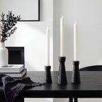Mumufy 6 Pcs Black Taper Candle Holder Candlesticks, Ceramic Candle Stick - Image 4