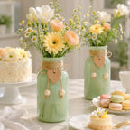 TBWIND Mason Jar Vases for Centerpieces, 12PCS Mint Green Glass Flower Vase - Image 3