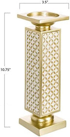 Creative Scents Schonwerk Diamond Lattice Pillar Candle Holders, Set of 2 Centerpiece Table Decorations Home Decor for Dining/Living Room - Image 6