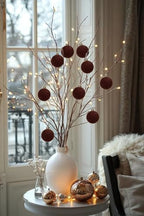 30PCS Velvet Christmas Ball Ornaments Set, 2.36" Shatterproof Baubles for Christmas Tree Decorations, Hanging Baubles with Soft Velvet Finish for Thanksgiving Holiday Party Décor, Dark Brown - Image 4