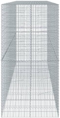 vidaXL Gabion Basket with Cover 196.9"x39.4"x78.7" Galvanized Iron - Image 6