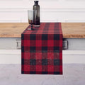Solino Home 100% Pure Linen Table Runner, 14 x 132 in, Red and Black Check by SolinoHome