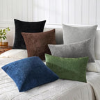 decorUhome Soft Chenille Dark Grey Throw Pillow Covers 26X26 Set of 2 - Image 3