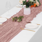 30 Pack Dusty Pink Cheesecloth Table Runner 17 x 108 inch Cheese Cloth Table Runners 9ft Pink Table Runner Rustic Romantic Sheer Gauze Runner for Wedding Party Baby Shower Table Decoration - Image 4