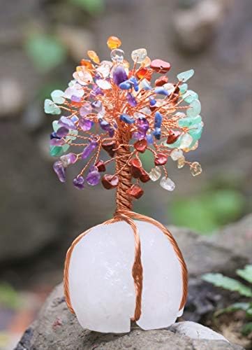 Crocon® 7 Chakra Crystals Tree of Life with Quartz Base, Birthday Gifts for Women, Men, Crystal Room & Home Decor, Birthday Gifts for Mom, Crystals and Healing Stones for Sister Presents, Money Tee - Image 6