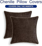 CaliTime Decorative Couch Throw Pillow Covers 24 X 24 Inches Coffee - Image 6
