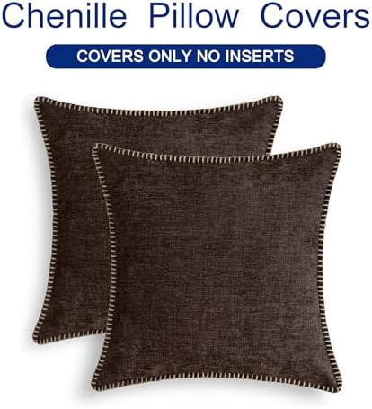 CaliTime Decorative Couch Throw Pillow Covers 24 X 24 Inches Coffee - Image 6