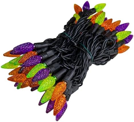 Novelty Lights 24FT 70 LED C6 Halloween String Lights, Purple, Orange, Lime - Image 4