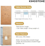 KINGSTONE 14 x 90 Inches Frayed Edge Table Runner, 270G Heavyweight Sand Washed Slub Texture Cotton Linen for Modern Farmhouse, Rustic Home Decorations Dining Room Wedding Boho Decor, Light Blue - Image 2