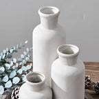 Vintage Ceramic Vase Set of 3,Antique-White Terracotta Vases for Home Decor - Image 6