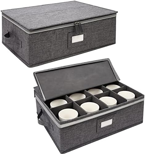 Cup and Mug Storage Box and Dividers 2 Pack, Hard Shell Coffee Mug Storage by popoly