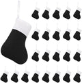 Seematn 100 Pcs Mini Christmas Stockings Bulk, Black, White by Seematn