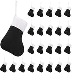 Seematn 100 Pcs Mini Christmas Stockings Bulk, Black, White by Seematn