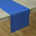 Solino Home 100% Pure Linen Table Runner Blue, Classic Hemstitch 14 x 90 in - Image 2
