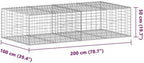 vidaXL Gabion Basket with Cover 78.7"x39.4"x19.7" Galvanized Iron - Image 3