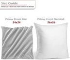 Nestl Throw Pillow Covers, Cozy Velvet Decorative Pillow Cases 24 x 24 Inches, Soft Solid Couch Pillow Covers for Sofa, Bed and Car, Set of 2 - Light Gray - Image 2