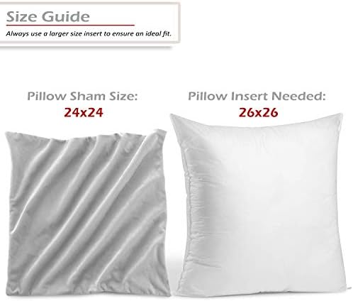 Nestl Throw Pillow Covers, Cozy Velvet Decorative Pillow Cases 24 x 24 Inches, Soft Solid Couch Pillow Covers for Sofa, Bed and Car, Set of 2 - Light Gray - Image 2