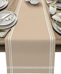 Smile Sunflower Light Khaki Table Runner, Burlap Table Runners 120 inches Long,Farmhouse Style Solid Color Table Runner for Wedding Holiday Party Dinner,Dresser Scarf Decor by Smile+Sunflower