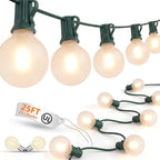 25FT LED G40 Frosted White Outdoor String Lights 27 Shatterproof Globe Bulb by Goothy