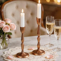 Gold Cast Iron Taper Candle Holders Antique Decorative Candlestick Holder by Unknown