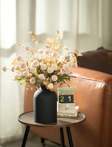BLOSMON Fake Flowers Centerpieces for Tables, Beige Mums for Dining Room - Image 4