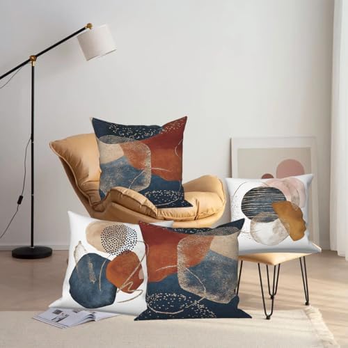 Abstract Boho Pillow Covers Minimalism Geometric 24x24 Set of 4 - Image 6