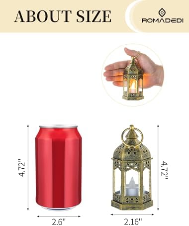 Romadedi Vintage Gold Mini Lanterns Bulk for Centerpiece, Pack of 10 - Image 5