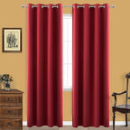 KOUFALL Curtains for Living Room,Black Out Curtain 96 Inches Long 2 Panel Set Red Blackout Decorative Window Treatments Thermal Curtains for Summer Insulated by KOUFALL