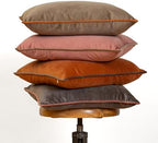 Burnt Orange Terracotta Decorative Throw Pillow Covers, Set of 4, 18x18 Inch Warm Neutral Velvet Accent Pillow Covers - Image 6