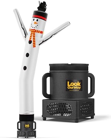 LookOurWay Air Dancers Inflatable Tube Man Attachment | 7ft Tall Set | Wacky Waving Christmas Inflatables Tube Guy | Blower Included | Outdoor Holiday Decoration | Christmas Theme - Snowman by LookOurWay