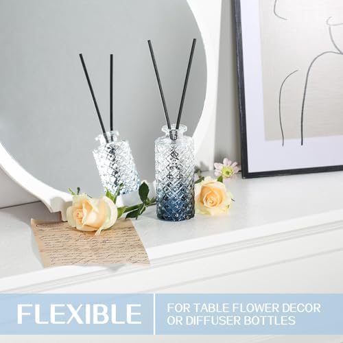 24PCS Mini Bud Vases As Wedding Centerpieces for Tables,Clear Bud Vases for Flowers,Small Flower Vases Suitable for Birthday Party,Anniversary,Wedding Reception,Baby Shower (Blue) - Image 7