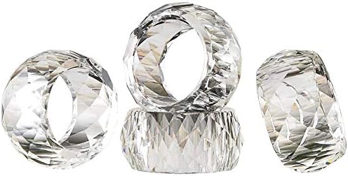 Crystal Napkin Ring Holders - 2 Inch Set of 12, Table Party Wedding Set Christmas Decorations for Dinner - Image 5