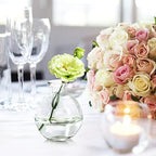 SOUJOY Set of 12 Small Glass Ball Bud Vase, Unique Mini Low Sitting Flower Vase, Clear Floral Centerpieces for Home Decor, Weddings, Floral Arrangements, Events, Parties - Image 4