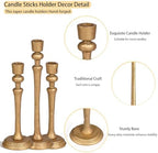 Gold Candlestick Holders,Antique Brass Iron Taper Candle Holder Set of 3 - Image 4