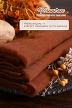 100 Pieces Cloth Napkins Terracotta Dinner Cheesecloth Napkins for Wedding,Wrinkled Cloth Napkins Bulk for Home Party Rustic Table Decoration, 17 x 17 Inch - Image 4