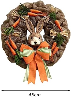 Easter Door Wreath for Front Door Artificial Carrot Ornament Spring Wreath - Image 3