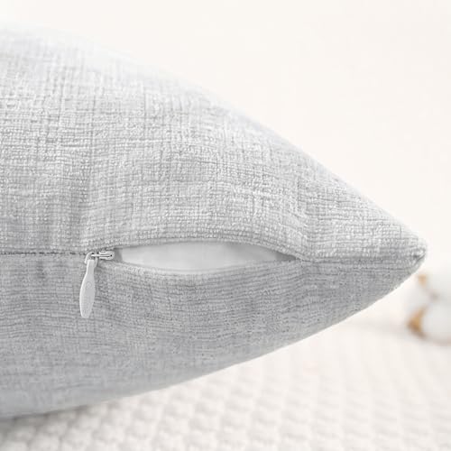 CaliTime Decorative Throw Pillow Covers 24 X 24 Inches Moonbeam Gray - Image 3