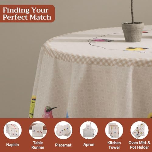 Maison d' Hermine Table Cloth Round Table Reusable 100% Cotton 69" Diameter - Image 4