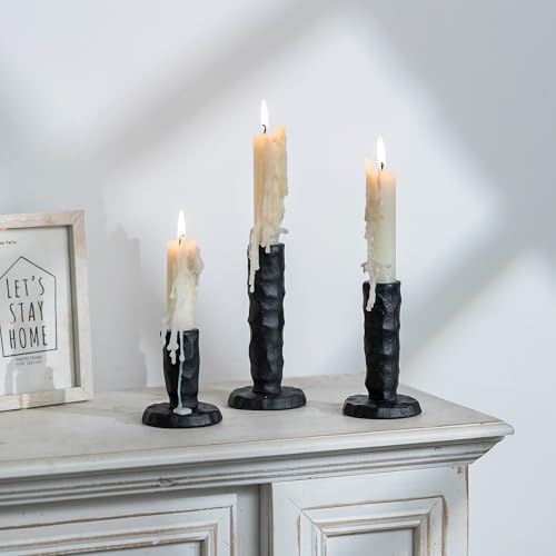 Sziqiqi Black Iron Candlstick Holders: Cast Iron Taper Candle Holder - Image 4