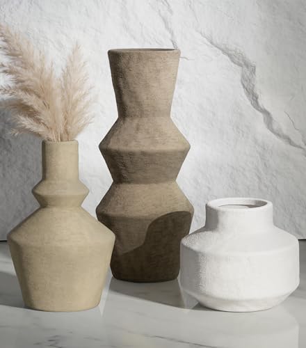 DREAMLOOM Modern Modern Ceramic Vase Set of 3, Brown by dreamloom