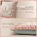 Vintage Pink Floral Pillow Cover 18x18, Tulip Garden - Image 4