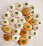 ROCKIMPACT 50 Pieces Four Leaf Clover Good Luck Pocket Rocks, Green Shamrock Stones, Engraved, 2"-3" Each - Image 4