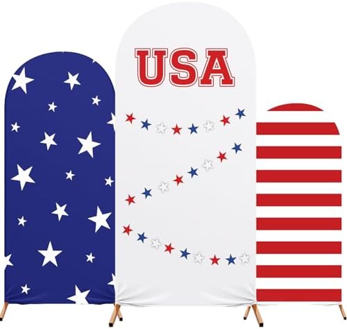 3 Pcs Patriotic Arch Cover Spandex Fitted 4ft 5ft 6ft,USA by RimCereal