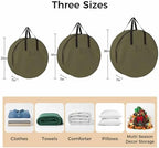 36 Inch Round Storage Bag 2 Pack,Dark Brown Solid Color Waterproof Wreath Storage Container with Handles&Zipper Simple Art Closet Organizer Bags Garland Box - Image 7