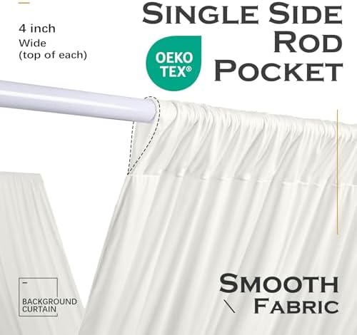 12 Panels 5ft(W) x 20ft(H) Ivory Ceiling Drapes for Wedding Parties - Image 7