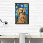 Metal Sign Vintage Tin Sign Golden Retriever Starry Night Retriever Golden Friend in Night for Home Park and Seasonal Celebrations Waterproof Aluminum 12×16 Inches with Metal Frame - Image 3
