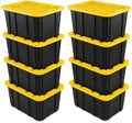 Sterilite Industrial Storage Tote with Lids for Garage, 27 Gallon, 8-Pack by Sterilite