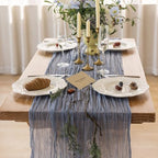 6Pcs Dusty Blue Cheesecloth Table Runner 120 Inches for Home Decorations - Image 5